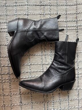 Zara leather cowboy boots